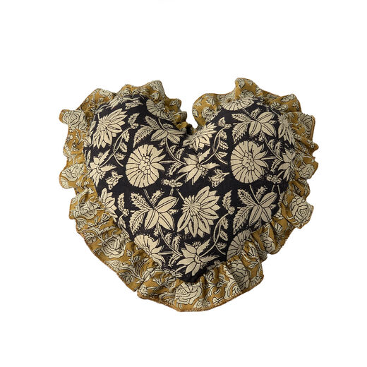 Botanical block print cushion